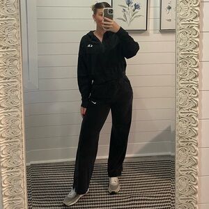 Nike Velour Wide Leg Pant & Quarter Zip Set